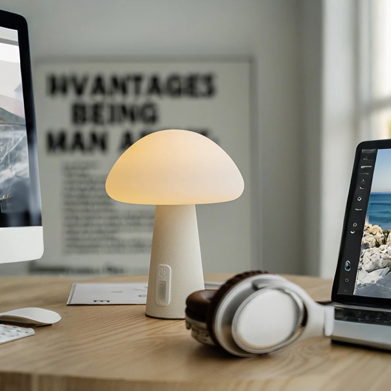 Mushroom Led Table Lamp Charging Touch Desk for Coffee Bar  Hotel Bedroom Decoration Nordic Creative Atmosphere Small Night Ligh