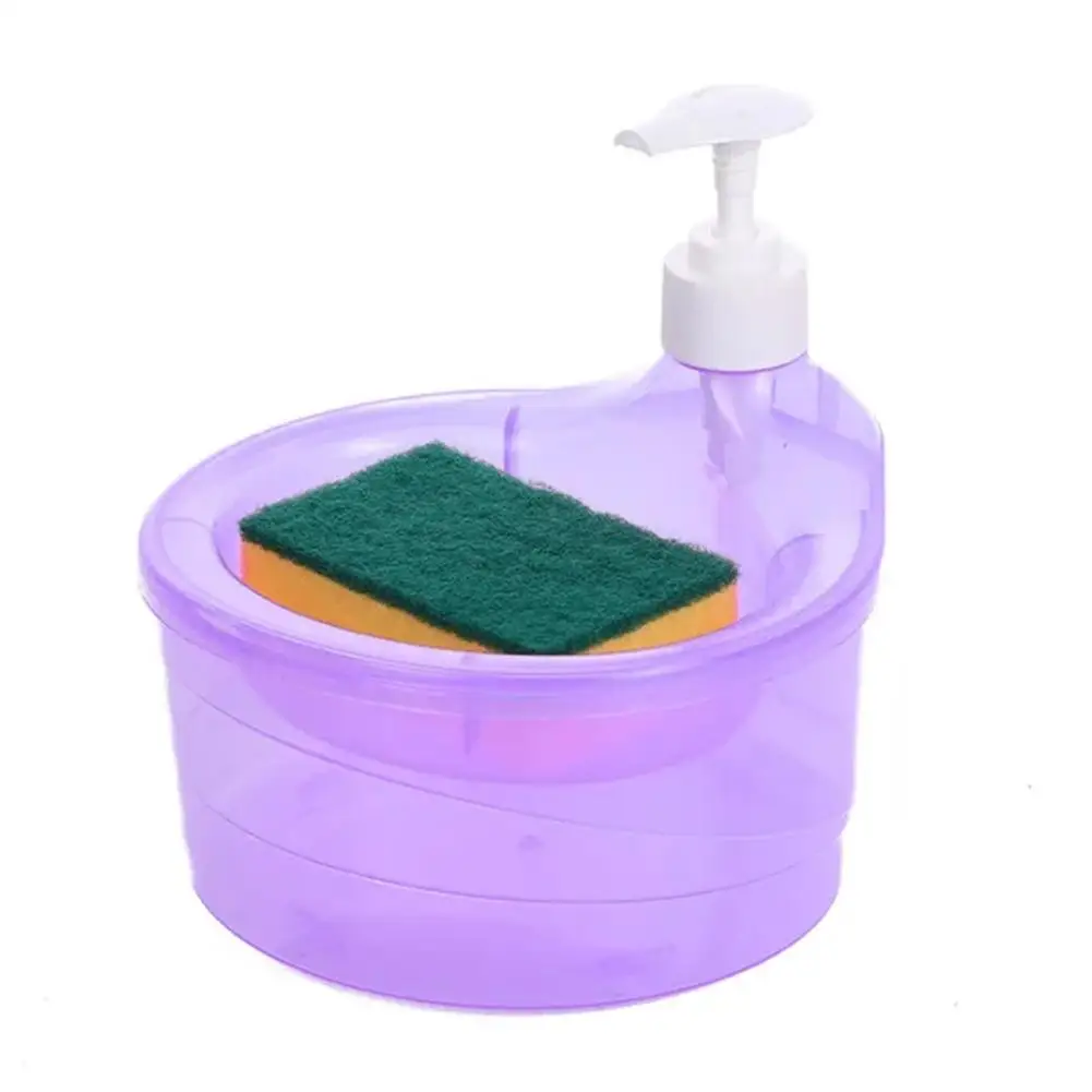Soap DispenserCreative Kitchen Dishwashing Liquid Dispenser Dish Kitchen Dispenser Soap Liquid Sponge With Pump Container S I4O6