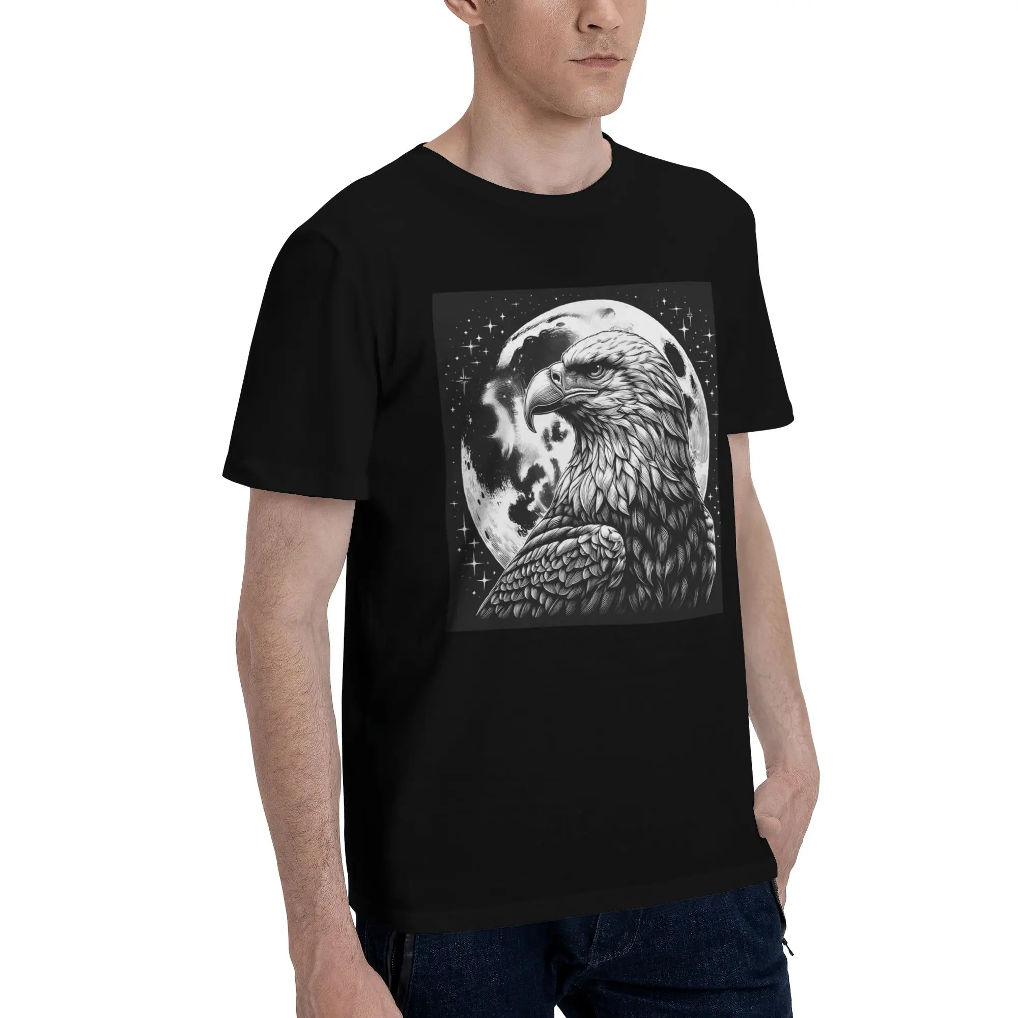 

eagle Men T-Shirt Oversized T Shirts Men's Crew Neck Cotton Tees Short Summer Male