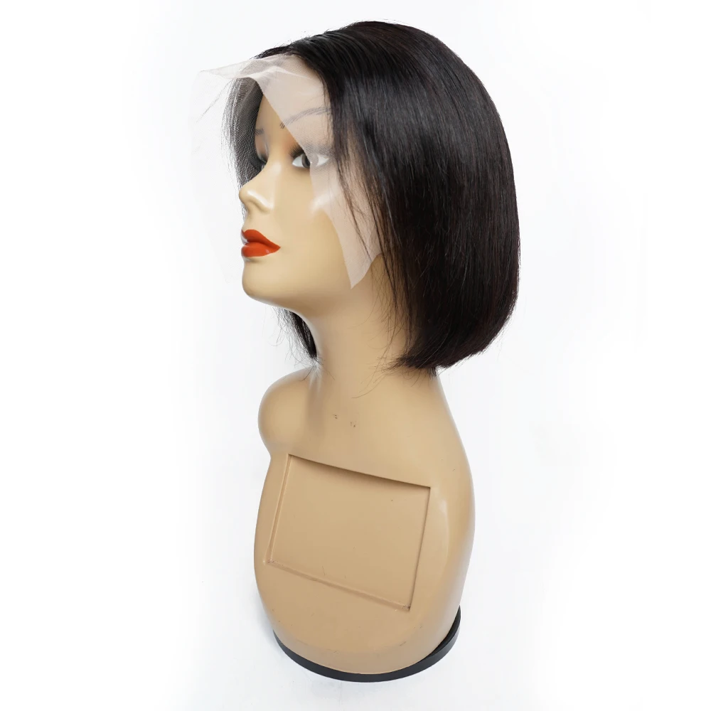 

Парик из человеческих волос в стиле Боб 13*4, парик на сетке спереди 4*4, парики на сетке с застежкой, индийские неповрежденные волосы для наращивания, легкая в использовании, прозрачные швейцарские кружева