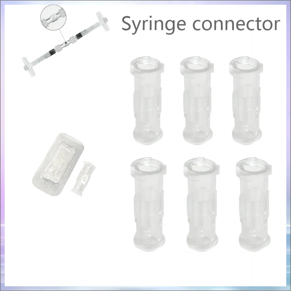 Médico Estéril Luer Lock Adapter, pacote individual, à prova de vazamento, dupla hélice, fêmea Seringa acoplador conector, transparente