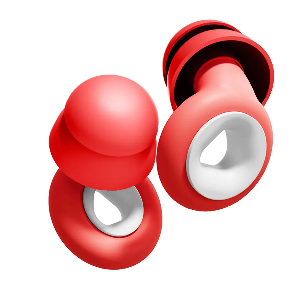Washable Skin Safe Double‑Layer Silicone Earplugs Noise Filter Ear Protection Reusable Soft Ear Plugs Sleep Swimming Daily Commu