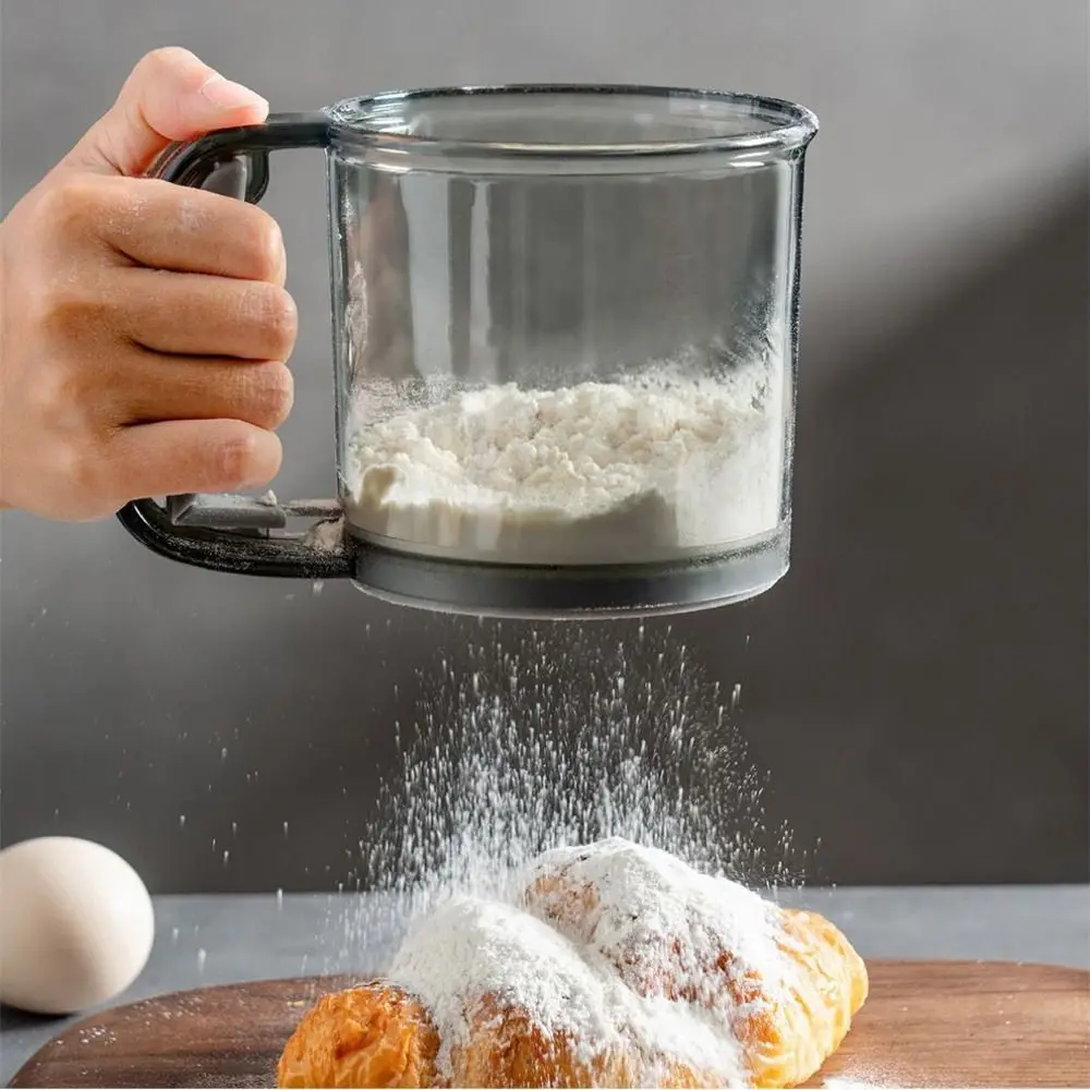 

Handheld Flour Sieve Useful Semi-automatic PP Sugar Sifter 40 Mesh Baking Tool Kitchen