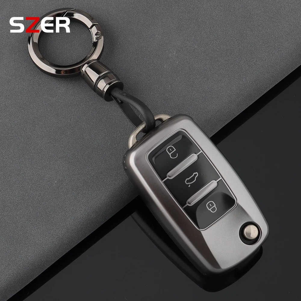 2 3 BTN TPU Car Flip Key Case Cover Shell For VW Volkswagen Amarok Polo Golf 4 5 6 MK4 Bora Jetta Altea Alhambra Passat B5 B6 B7 view 6