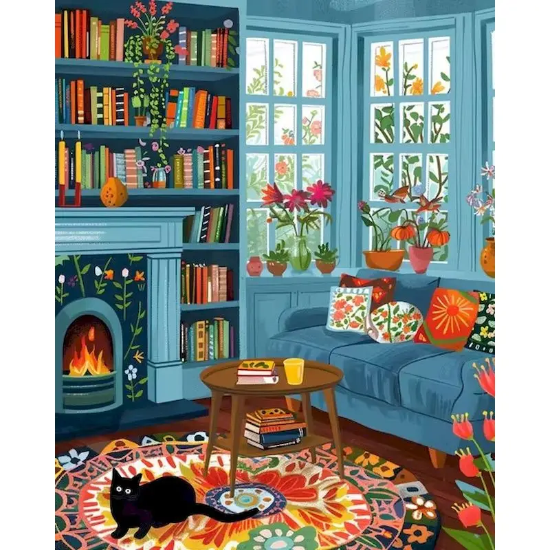 GATYZTORY 60x75cm Painting By Numbers With Frame Landscape Acrylic Paints DIY HandPainted On Canvas Home Wall Decor