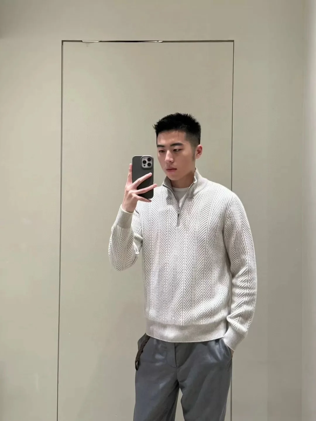 

Новый роскошный мужской трикотаж из вовни Camere с длинным светом на молнии, повседневный свитер, осень-зима, новый удобный свободный крой