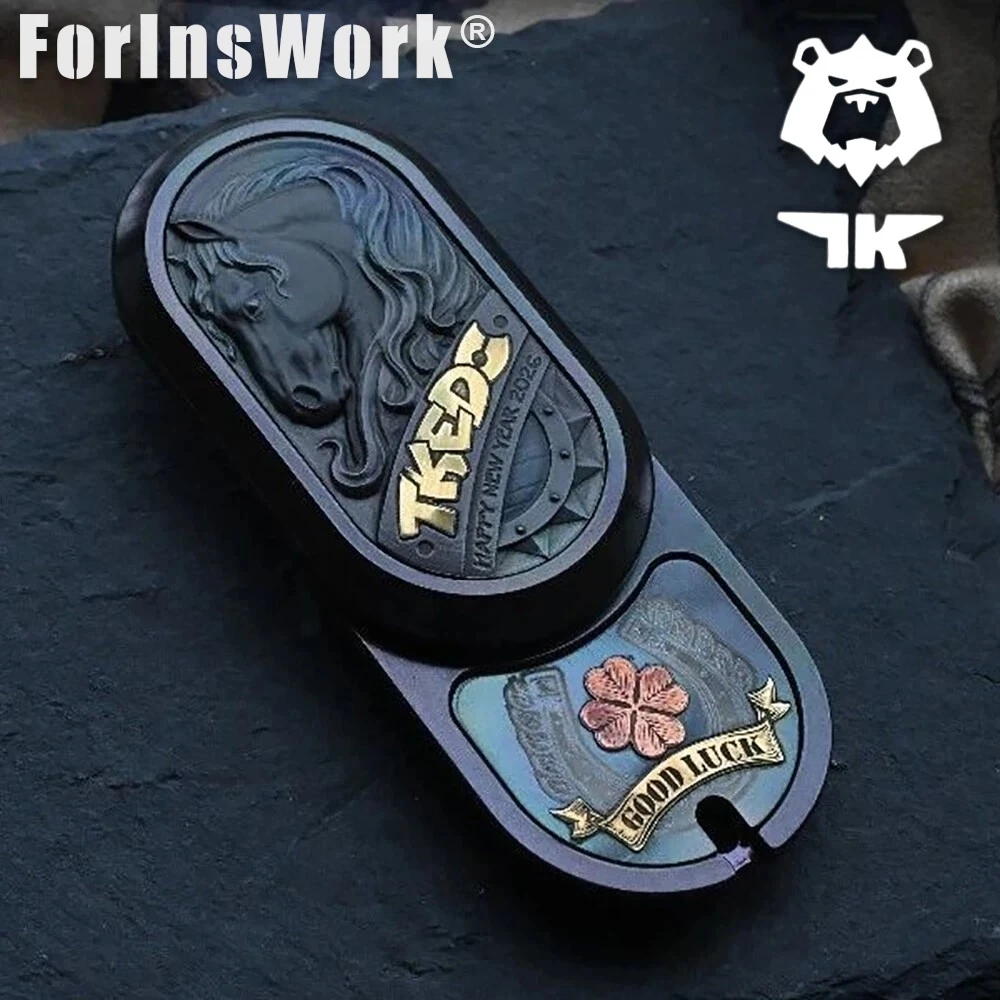 

TKEDC TK6 Horse Fidget Slider Zirconium Stress Relief Toy Push Slider Fidget Adults Metal Anxiety Relief Toys 2026 EDC SHOW