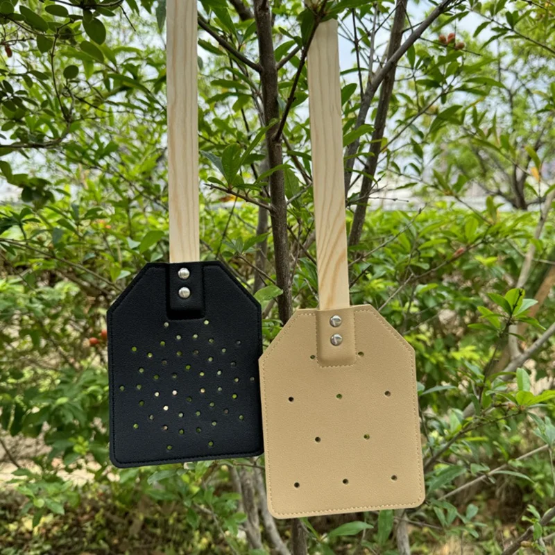 Holzstab Griff Mücken klatsche manuelle Fliegen klatsche Pu Leder Mücken klatsche