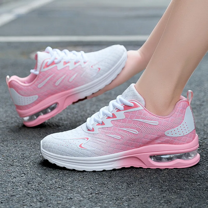 

Spring and summer mesh breathable outdoor sports shoes for women, air-cushioned, soft, shock-absorbing running shoes, jogging shoes, plus-size women's shoes
