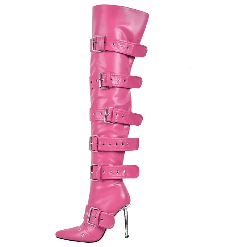 SLSHLYJ Over The Knee Boots Red Black 39 3