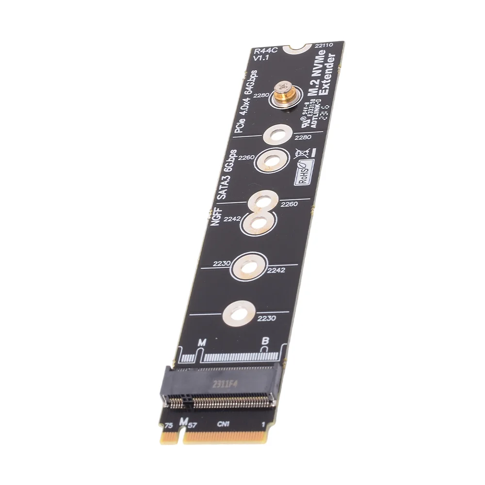 ADT-Link PCIe 4.0x4  M.2 Mkey NVMe SSD Extended Test Card for Gold Finger Slot Protection Card Supports PCIe+SATA Dual Protocols