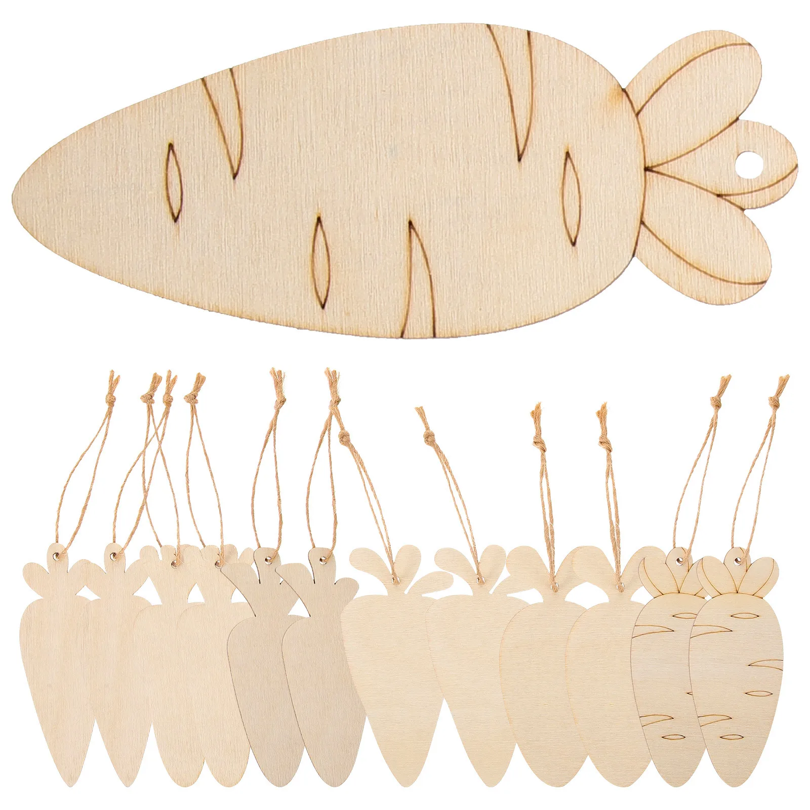 

36pcs Blank Carrot Wood Slices Unfinished Diy Cutouts For Easter Decorations Crafts Wooden Ornaments Home Party Supplies