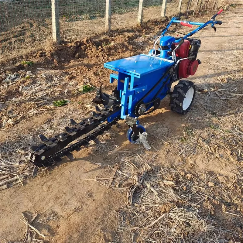 Single Chain Trencher, Agricultural  Trencher, Cable , Conduit Burial Tool, Hand Rotary Tiller Fertilization Trencher(Customized