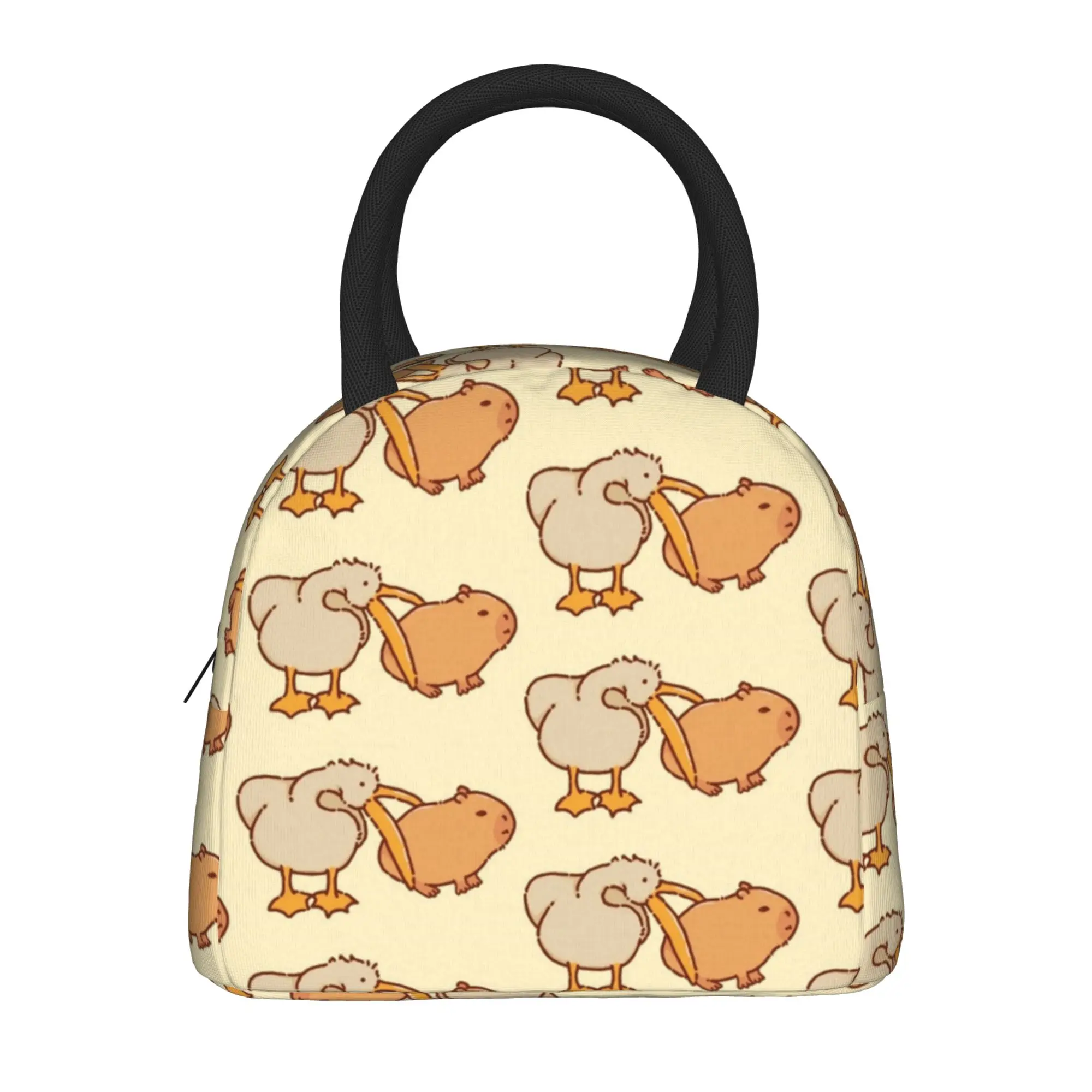 Cute Capybara Cartoon  Insulated Lunch Bag Cooler Bag Reusable  High Capacity Tote Lunch Box Men Women College  Travel