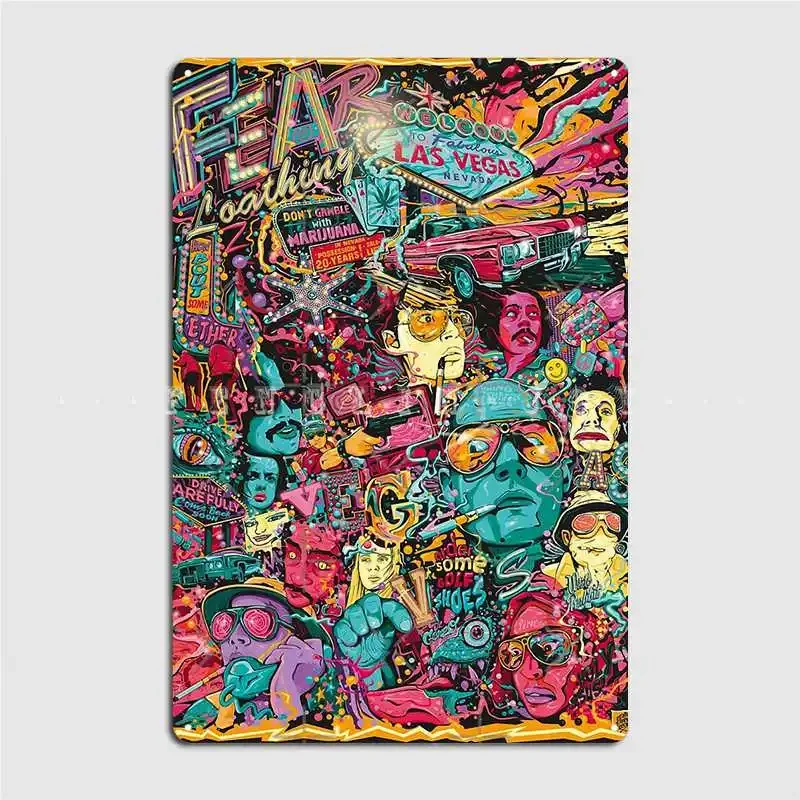 Fear And Loathing Las Vegas Art Metal Sign Club Living Room Printing Wall Decor Tin Sign Poster