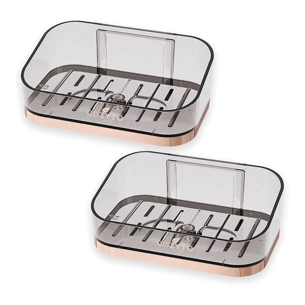 

DripLux S2 - Магнитный держатель для мыла настенного крепления, 2 шт., быстросохнущая клейкая мыльница для ванной, душа и кухни, ПЭТ