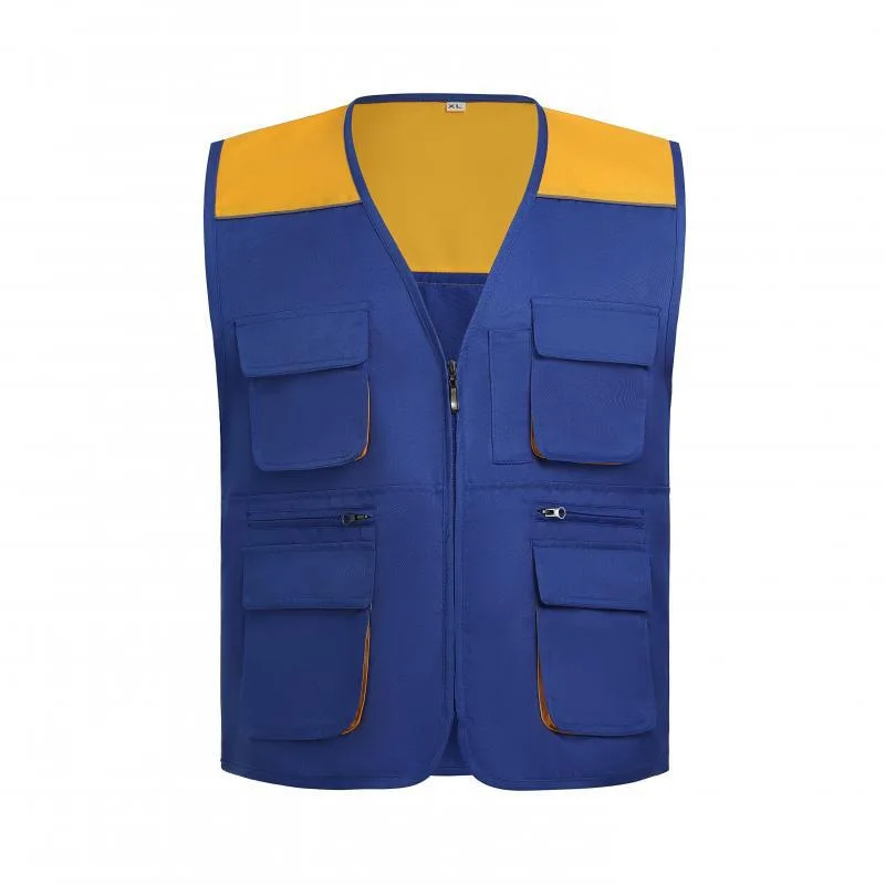 

2024 Men's New Multi-Pocket Color Matching Vest