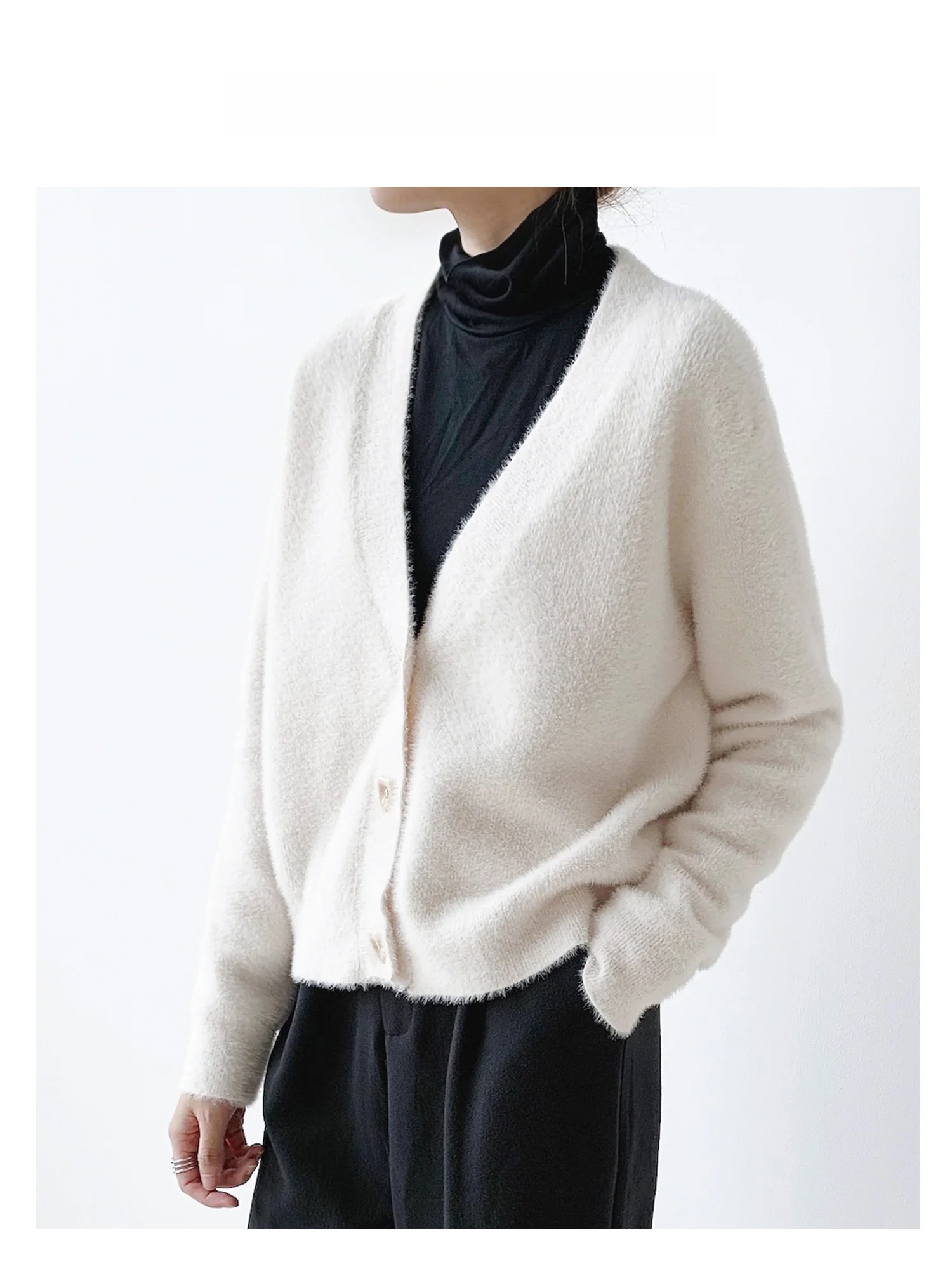 

Женский кардиган JANE из кроличьего вельвета, длинный, с V-образным вырезом, свободного кроя, модный, повседневный, пушистый, мягкий, качественный вязаный свитер