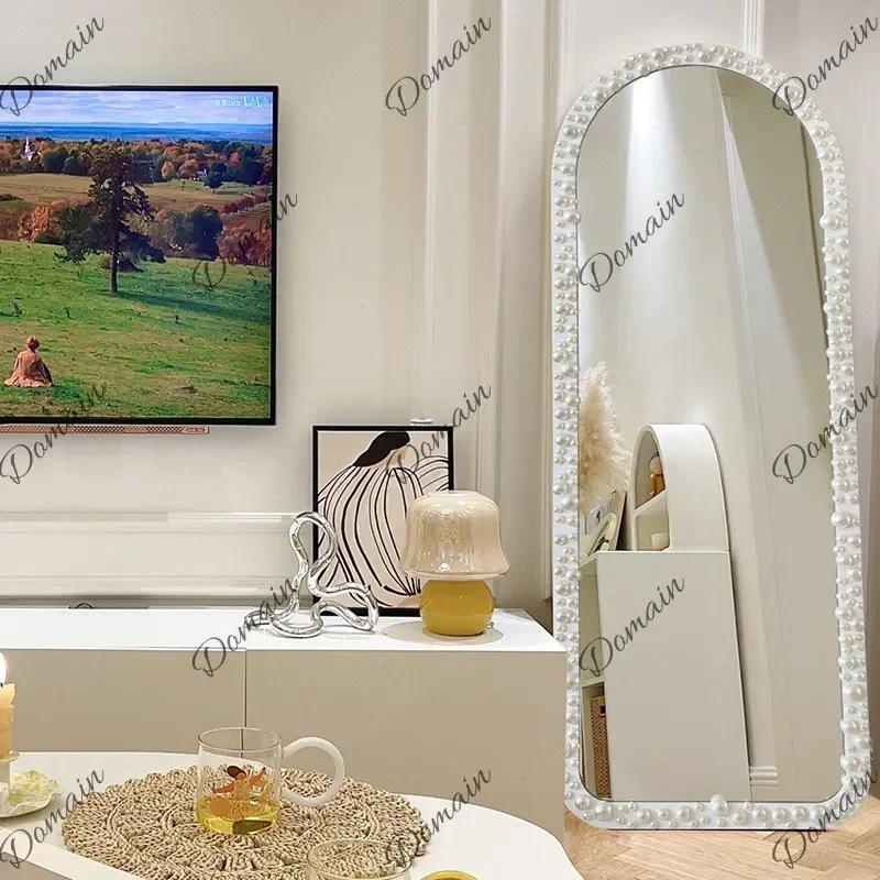 G K X46 European Pearl Fitting Mirror Against The Wall Entry Entrance Full-body Mirror Clothing Store Arch Full-length Mirror La