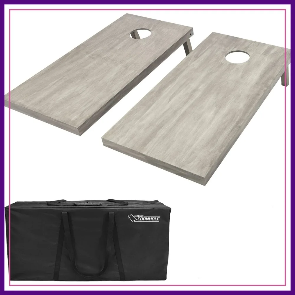 

4 ft x 2 ft Regulation Size Wooden Cornhole Boards Set with Carrying Case