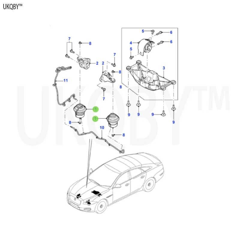 Ja gu ar X J 2010-2019 La nd Ro ve r C2D6341 mounting bracket