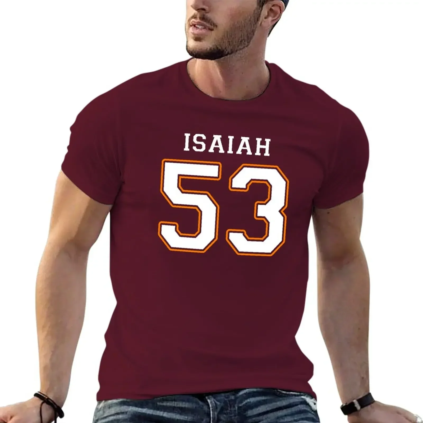 summer tops mens t shirts New Isaiah 53 T-Shirt t shirt man Anime t-shirt  Informal Hot Sale Round Collar harajuku Crewneck 2024