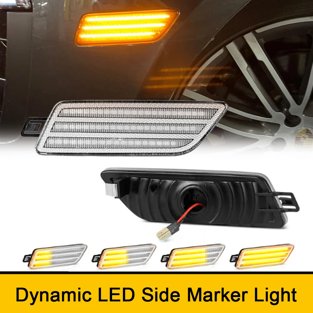 

2x Canbus LED Sequential Blinker Side Marker Lights For Porsche Macan 95B-Series Turbo Performance GTS 2014-2021 Parking Lamp