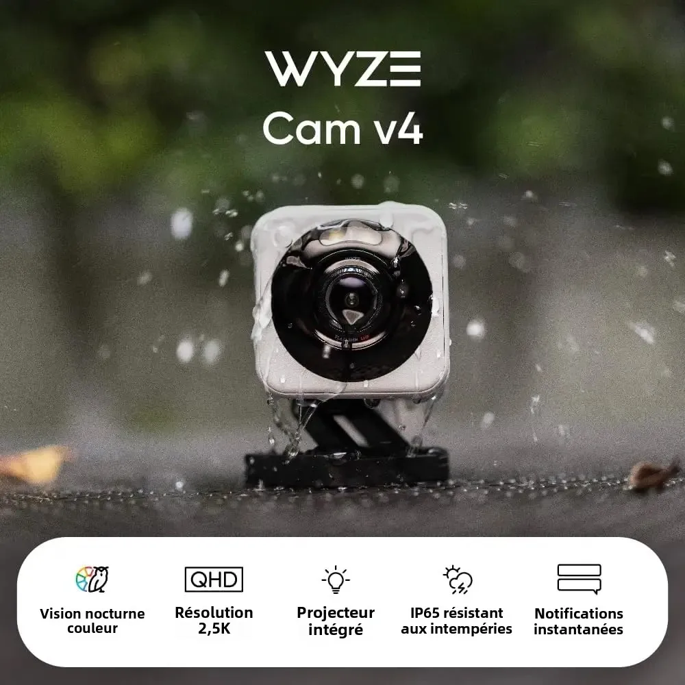 Caméra Wyze V4 2K HD Wi-Fi intérieure/extérieure Caméra Wyze V4 2K HD Wi-Fi intérieure/extérieure