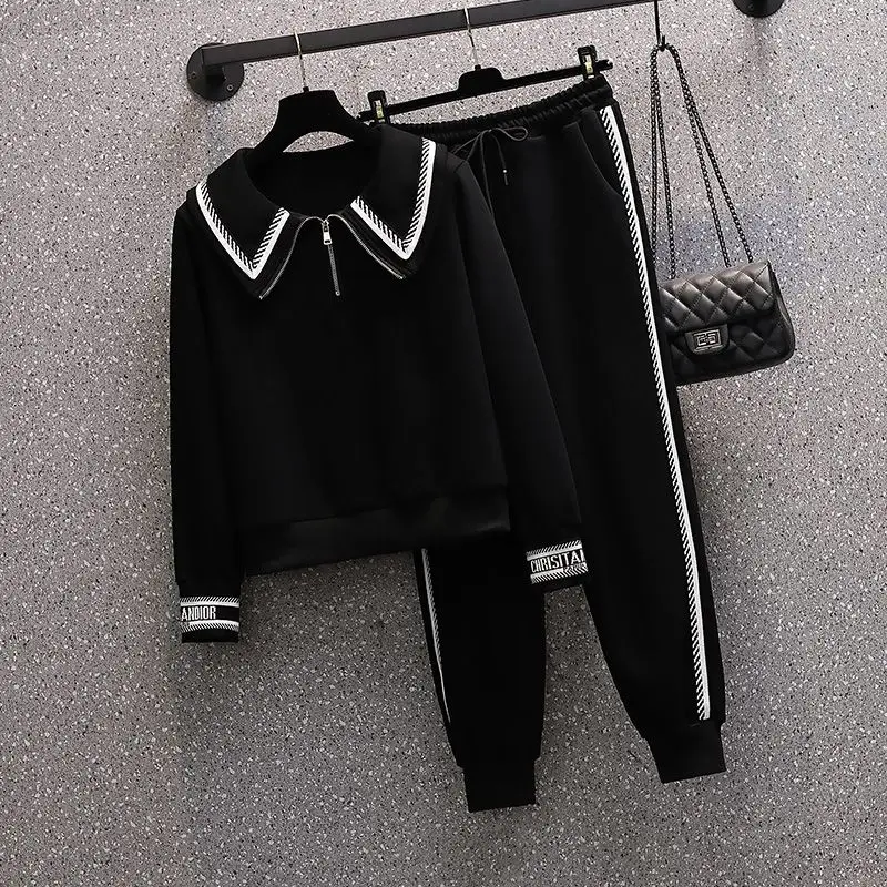 Spring New Polo Collar Sports Thin Jacket Casual Work Pants Two Piece Fashion Women\'s Sports Set Tracksuit Outfits