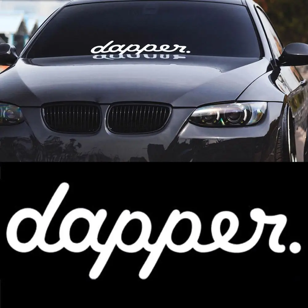 Car Styling Letter Dapper Sticker Front Rear Windshield Window Door Decal Decor 40cm*13cm