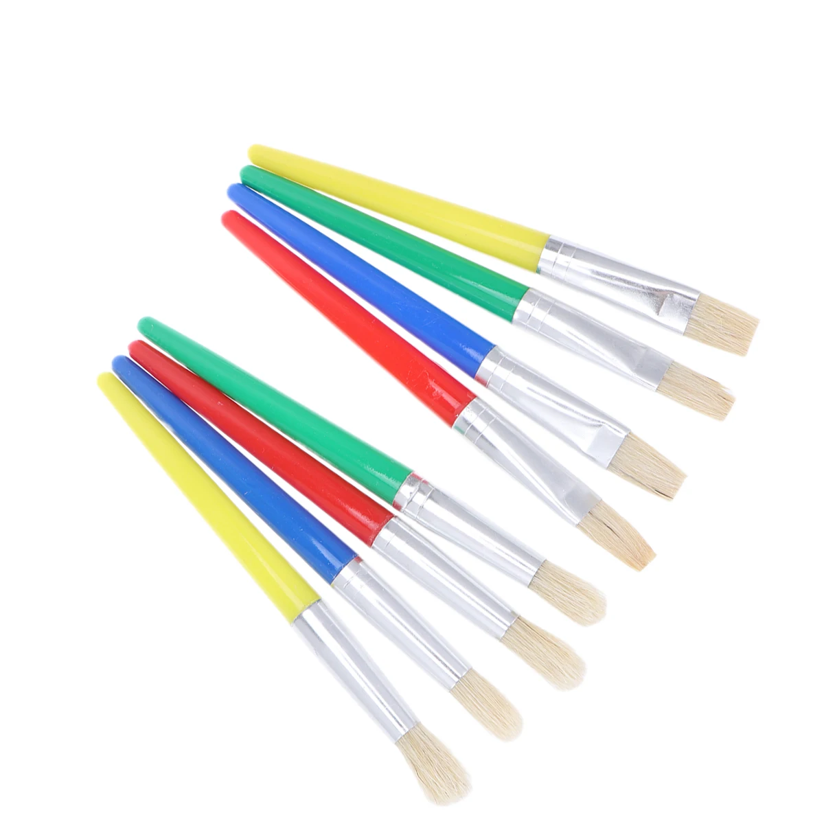 

8pcs Paint Brushes Durable Plastic Handle Metal Tube Premium Bristle Hair Watercolor Painting Paint Brush Kids Set