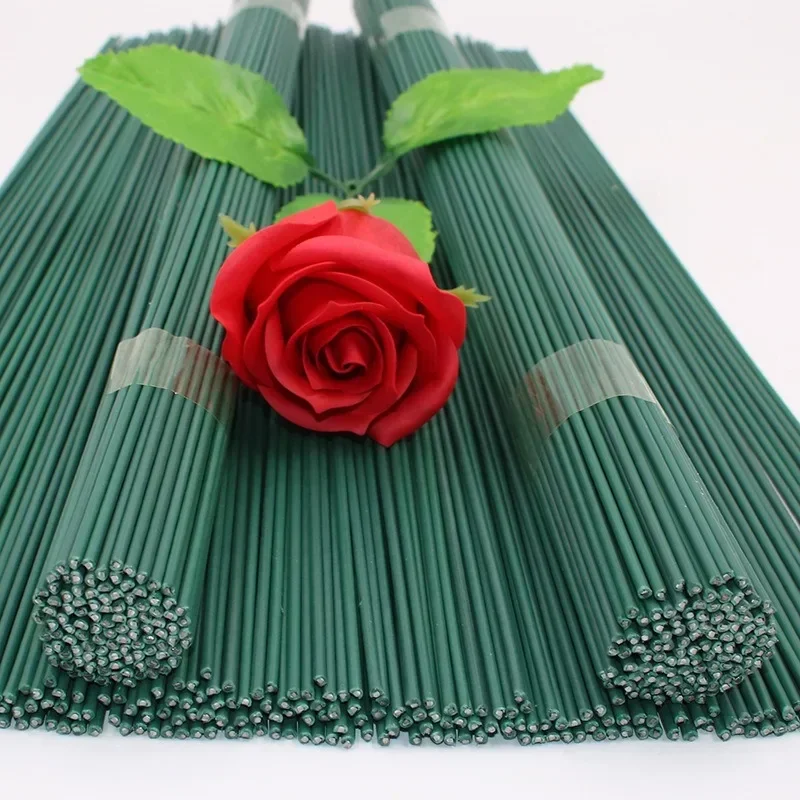 

100pcs Pole Iron Wire Green Leaf Vases for Home Decor Christmas Decorative Flowers Wreaths Wholesale Artificial Flowers