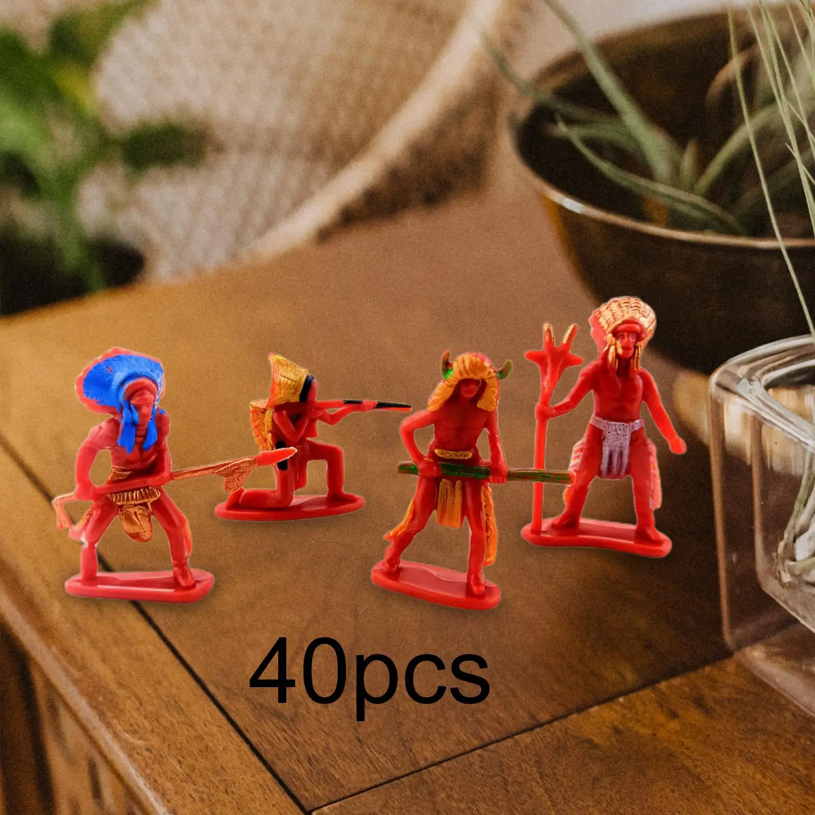 40 Pieces Indian Figures DIY Projects Layout Miniature Hand Painted Figurines