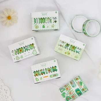 4 قطعة/المجموعة Kawaii الأفوكادو اشي الشريط مجموعة سكرابوكينغ Diy اخفاء أشرطة ديكور القرطاسية اشي الشريط ملصقات
