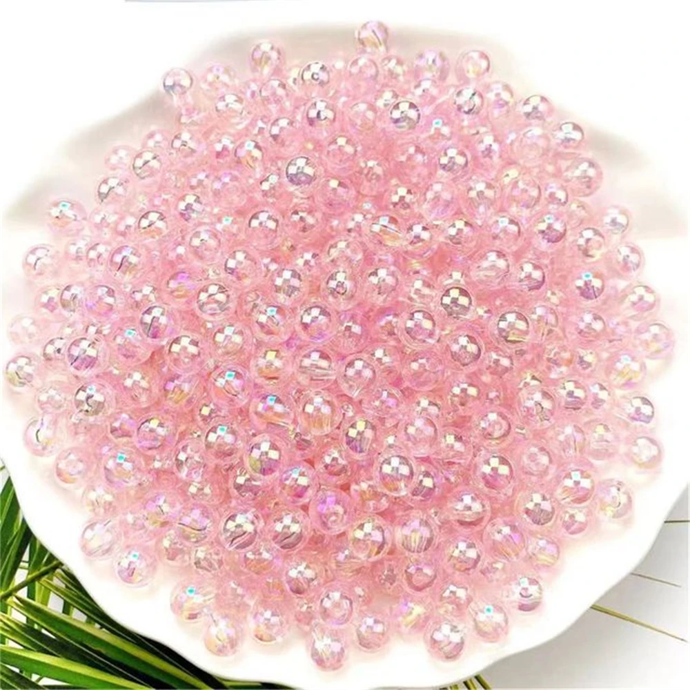 4/5/6/8/10MM Wholesale AB Color Round Acrylic Beads Straight Hole Transparent For Jewelry Making DIY Bracelet