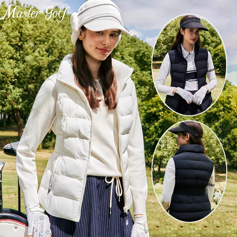 

MG Women Winter New Thickened Golf Vest Ladies Waterproof Warm Golf Jacket Sleeveless Slim Windproof Coat Sportswear XS-L
