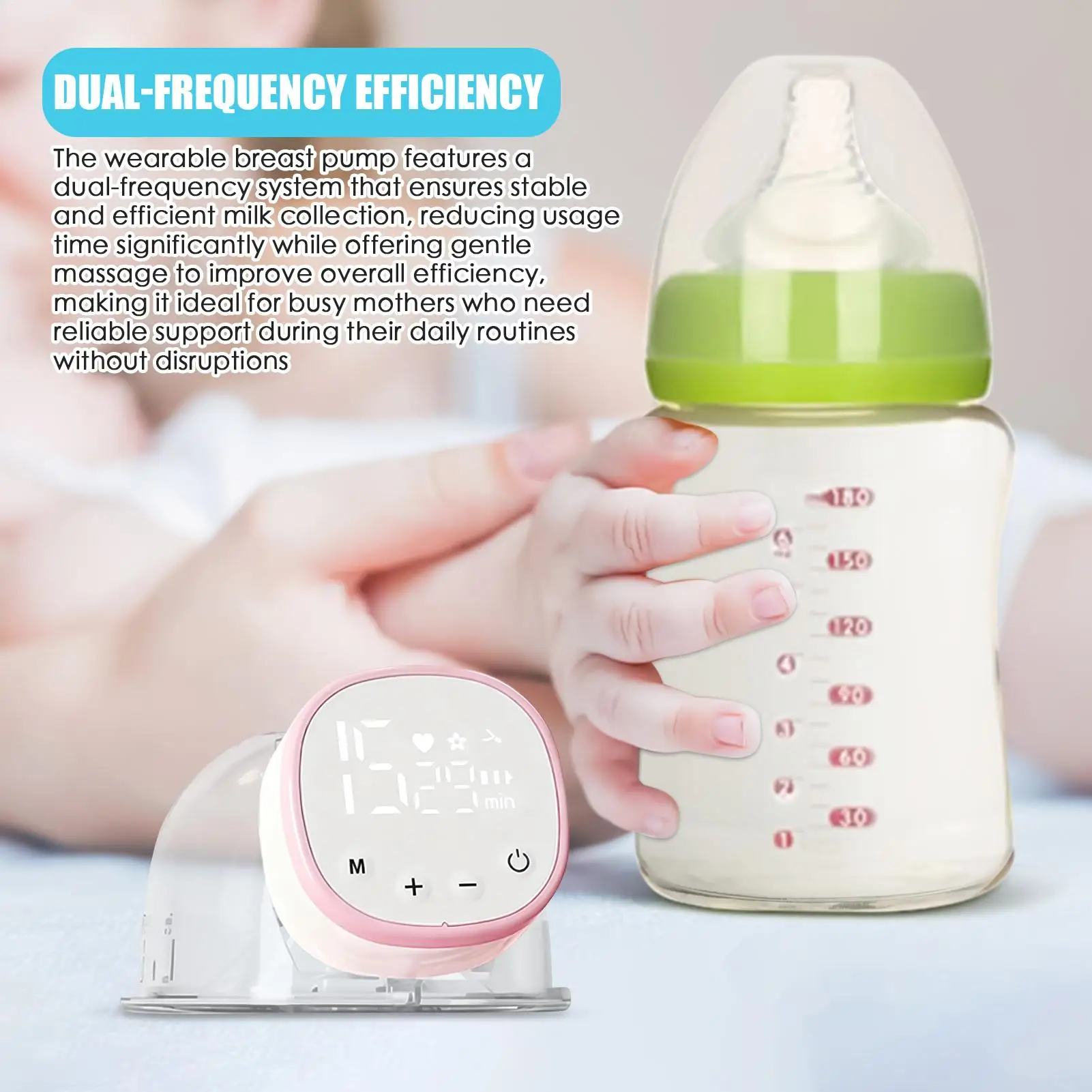 Handsfree Breast Pump Quiet Electric Baby Breastfeeding Portable Hands Free Pumping For Milk Nipple Replacement For Baby Mom