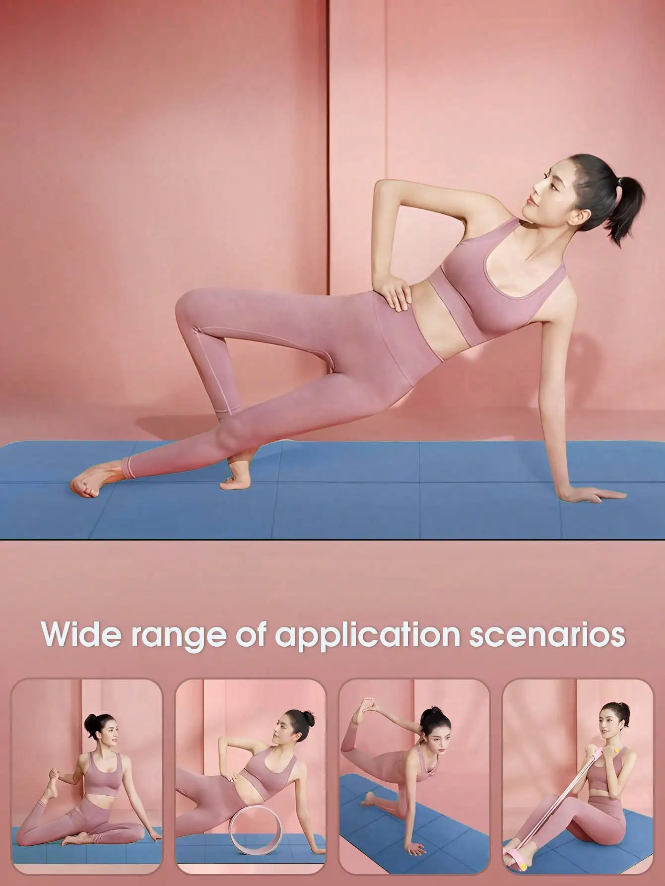 طوي اليوغا حصيرة الأزرق الداكن صديقة للبيئة إيفا للطي السفر اللياقة البدنية بساط للتمارين الرياضية 3/4/6 مللي متر سمك لتدريبات أرضية اليوغا