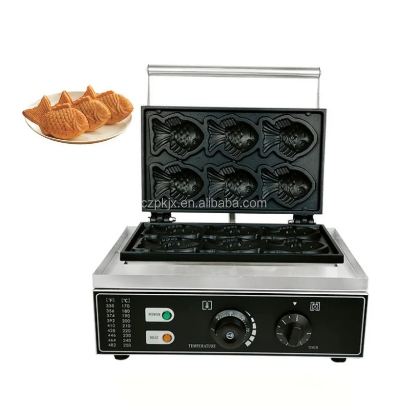 Easy Operation Electric Commercial Roasted Fish Shape Waffle Maker Machine Fish Taiyaki Making Machine Sandwich Makers for Snack