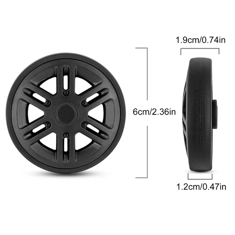 Set of 8 Travel Luggage Suitcase Replacement 60mm Plastic Caster Repair Kits Shelf Replacement
