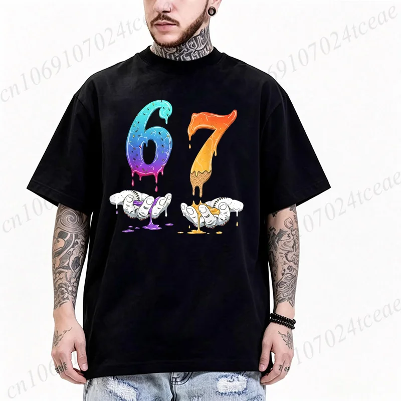 67 Six Seven Funny Meme Graphic T Shirts Men Women Casual Tops Girl Boy 6 7 Meme Fashion Short Sleeve Tee Summer Fashion Shirt