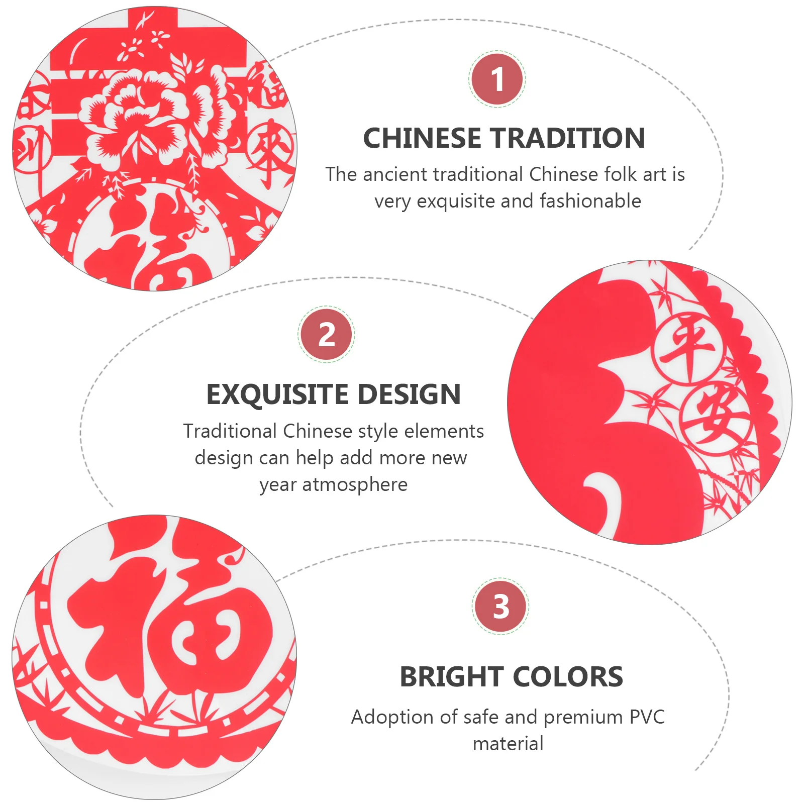 10 قطعة ملصقات نافذة سنة البقرة نعمة شخصية ثابتة شارات زجاجية تقليدية السنة الصينية الجديدة نافذة فيلم مهرجان الربيع