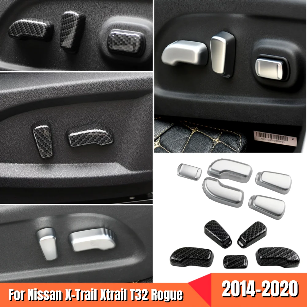 Car Body Seat Adjustment Knob Button Switch Cover Trim For Nissan X-Trail Xtrail T32 Rogue 2014-2020 Parts Interior Mouldings