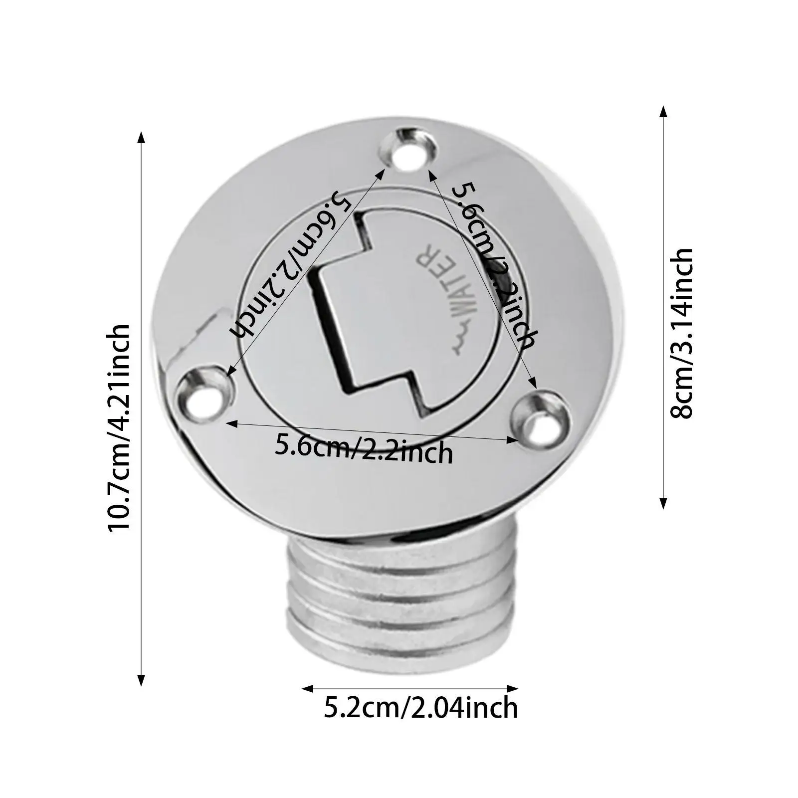 

Sturdy Boat Deck Filler Cap Marine Hardware Silver 50mm Hose Fitting O Ring Seal for Trailers Rvs Tractors