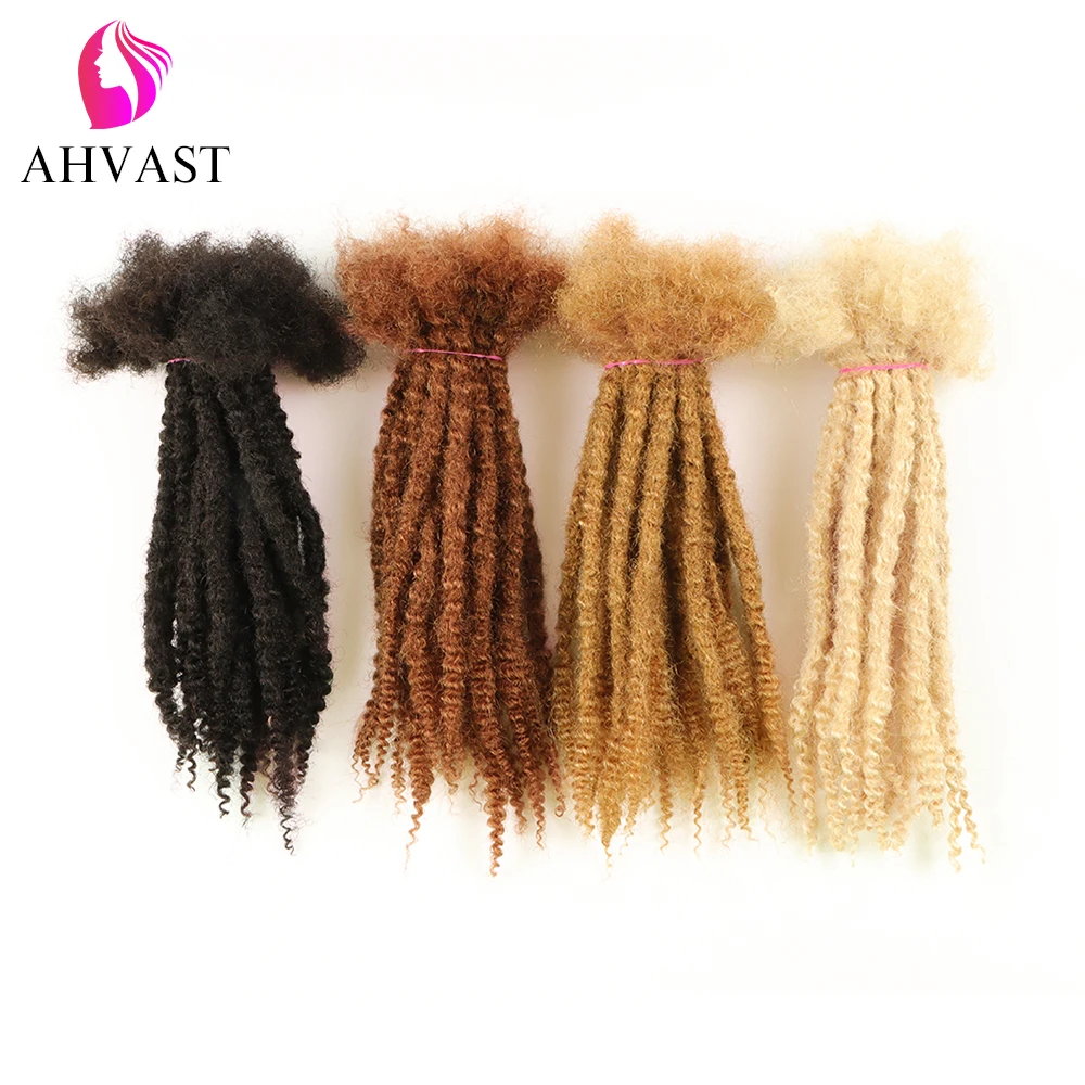 AHVAST 100% Human Hair Texture Locs Dreadlocks Extensions Textured Coiled Tips Locs