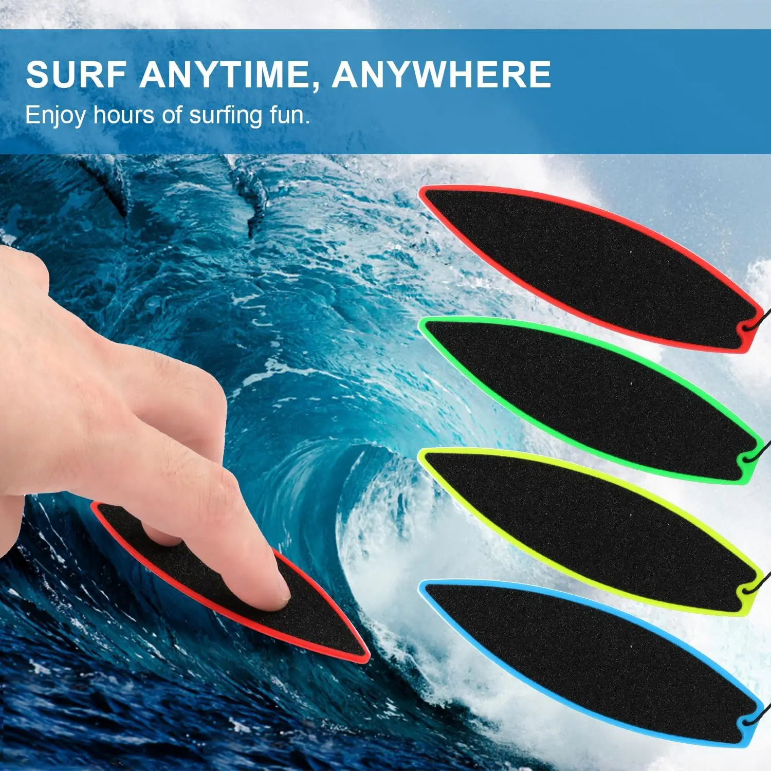 Mini monopatín de dedo fresco para surfear, monopatín de pulgar de juguete para niños, tabla de surf de aire, yemas de los dedos