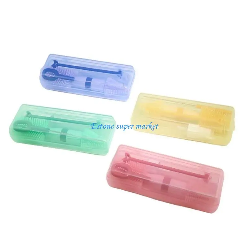 090B 360 Degree Rotating Baby Bottle Brush Set Feature Soft Bristles with Compact Storage Case for Efficient Cleaning
