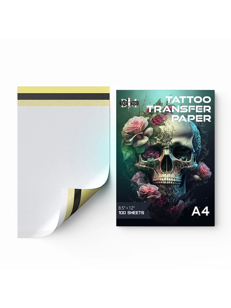 DM 10/20/30//50/100 pièces papier de transfert de tatouage Premium 4 couches papier de pochoir de copieur thermique à main libre pour fournitures de tatouage tatoueur
