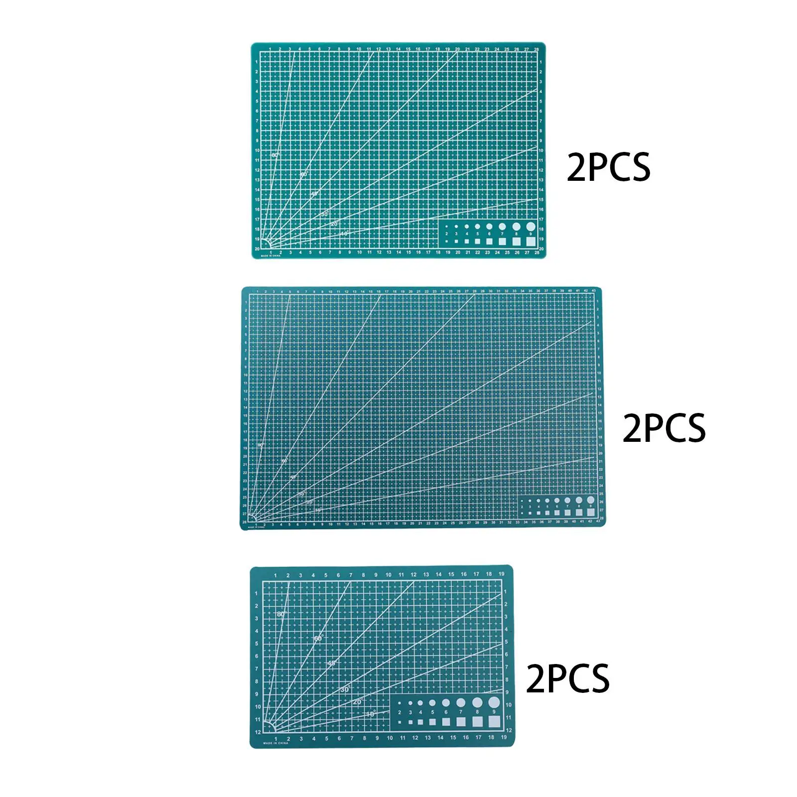 2x naaimatten gerasterde snijplanken multifunctionele snijpads snijmatten dubbelzijdig voor ambachten knutselen kleermakers volwassenen