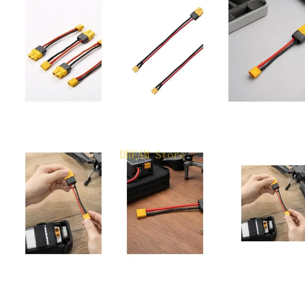 XT60H to XT30U Power Conversion Cables with PA66 Housings, Gold-Finished Contacts and Solderless Coupling for Charging Best Sale